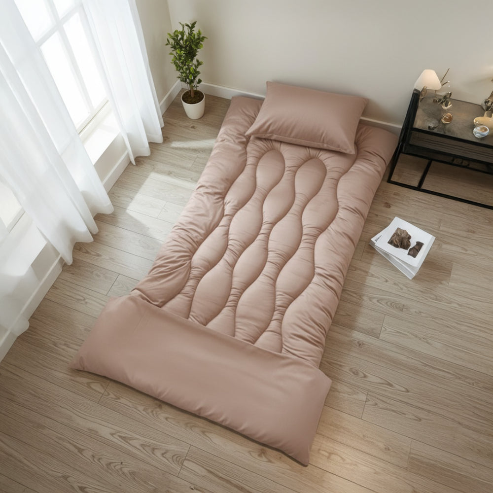 بكج الضيوف والرحلات - طراحة + بطانية + مخدة - لون بيج