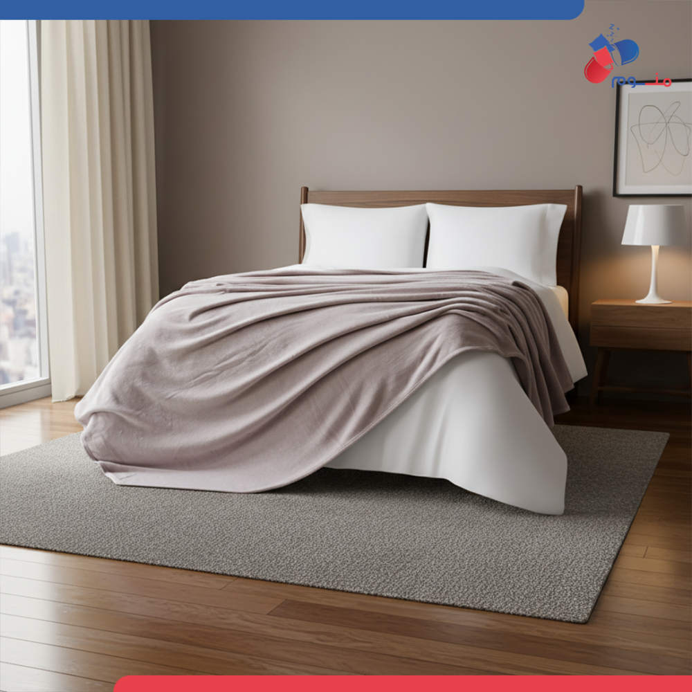 بطانية دونتيلا سادة من الصوف - لون موف فاتح