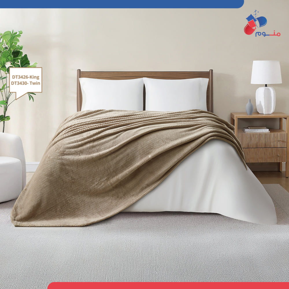 بطانية دونتيلا جاكار من الصوف - لون رمادي