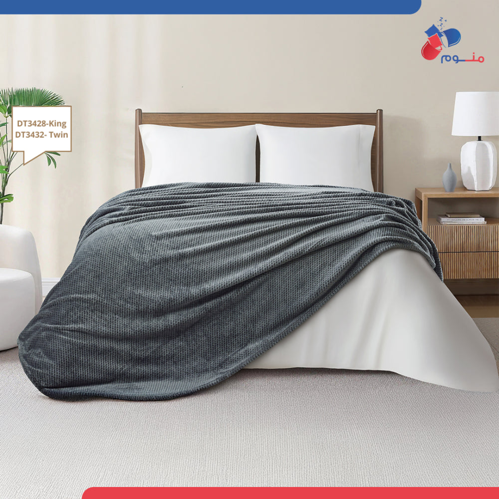 بطانية دونتيلا جاكار من الصوف - لون رصاصي