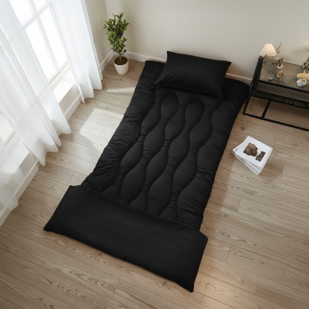 بكج الضيوف والرحلات - طراحة + بطانية + مخدة - لون اسود