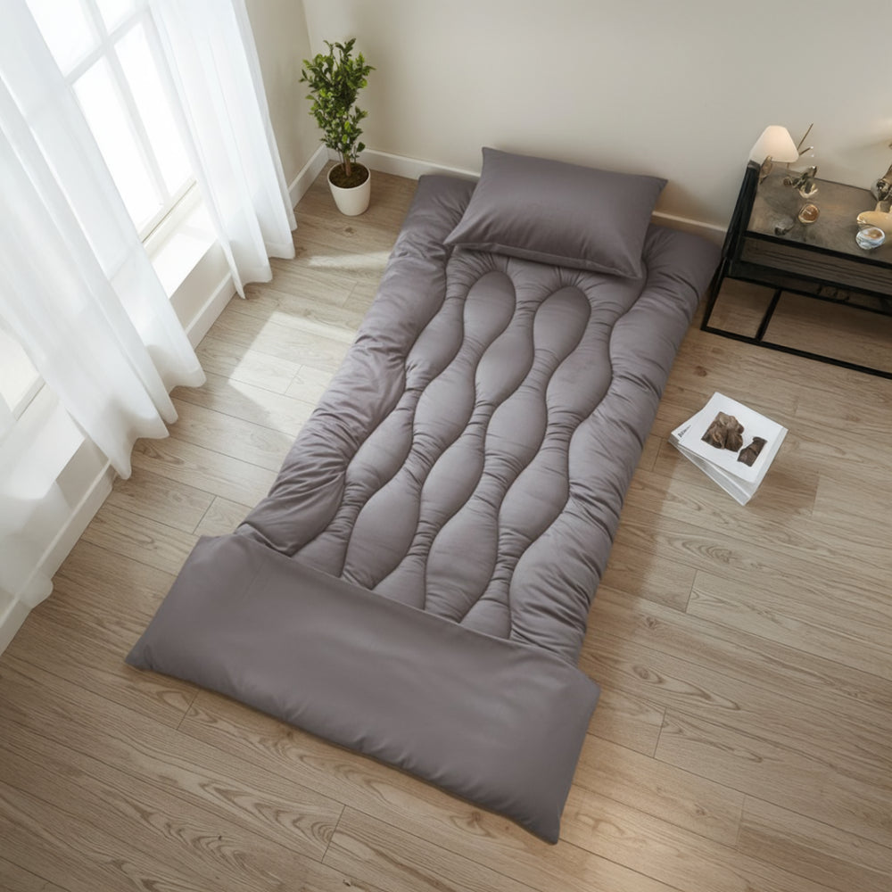 بكج الضيوف والرحلات - طراحة + بطانية + مخدة - لون رمادي